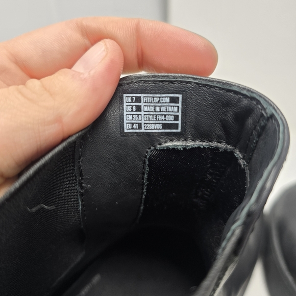 Fitflop Womens Size 9 Black F Mode Chelsea Leather Pull On Ankle Boots Flatform - Picture 9 of 13